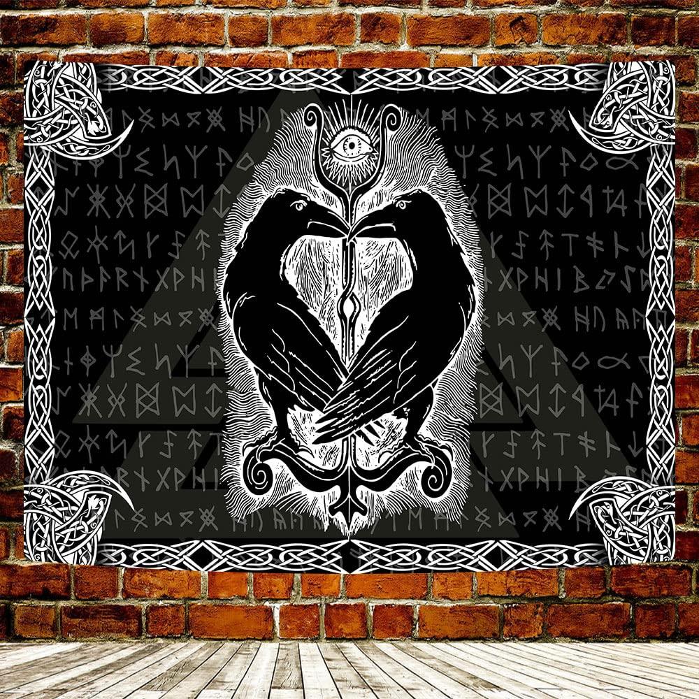 

Скандинавская мифология Викингов Таинственный тотем с рисунком гобелена для дома, гостиной, спальни, декоративный фон, тканевый гобелен 100x75cm
