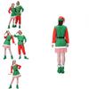 Christmas Elf Adult Cosplay Costume Couple Outfits