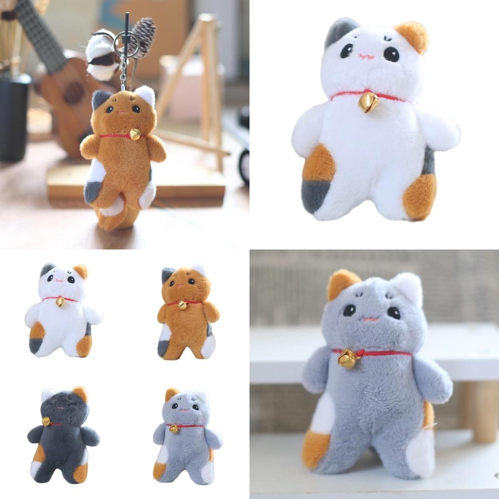 Popular Bell Cat Hanging Ornament Soft Stuffed Animal Toy For Bags
