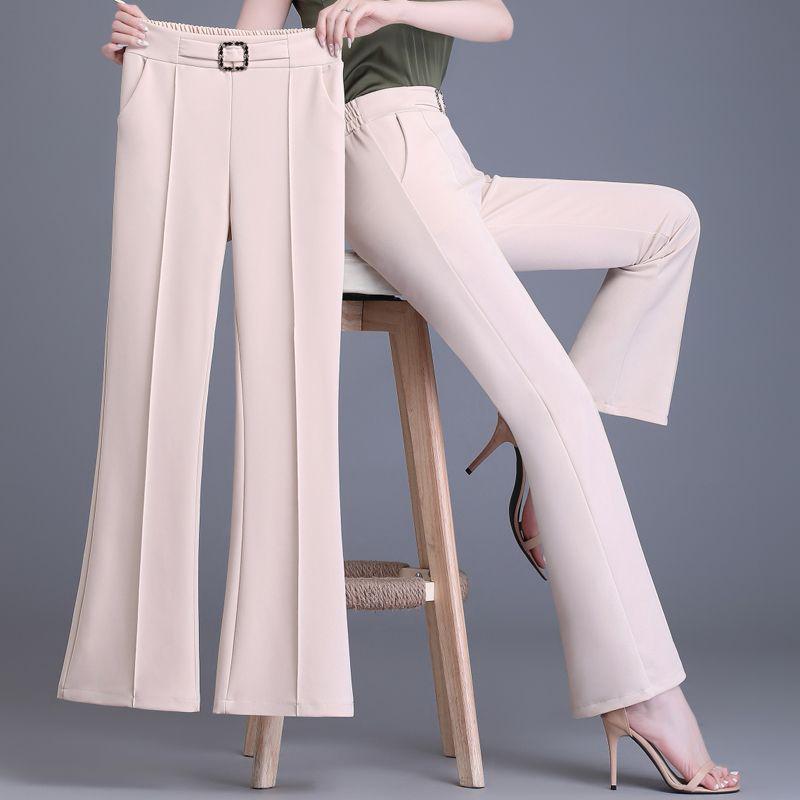Women's Versatile Micro-Flare Pants - Comfortable High-Waisted, Slimming Wide-Leg for Spring/Summer