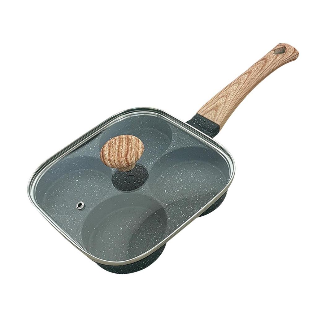 Maifan Stone Non-Stick Four-Hole Egg Pan with Lid