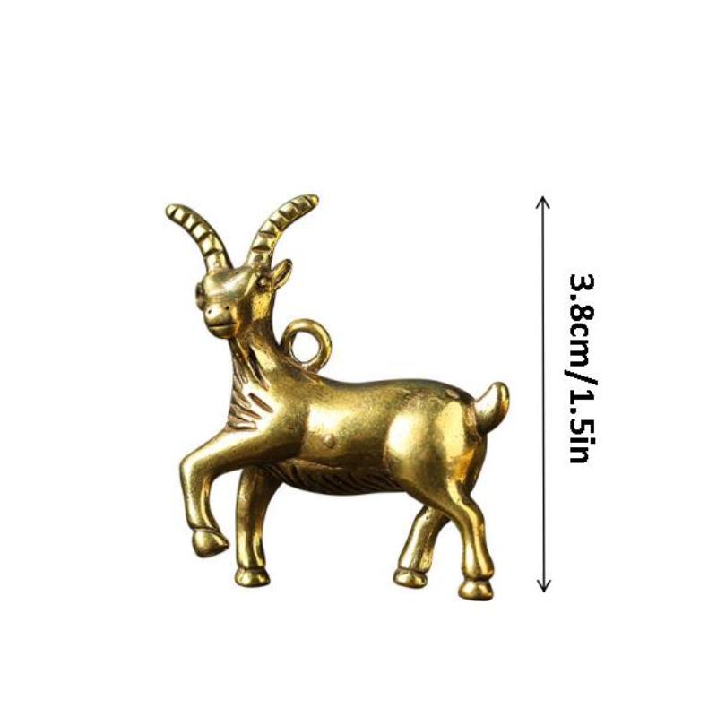 2027 Year Of Chinese Zodiac Goat Lucky Pendant Keychain Copper Feng Shui Wealth Key Ring Women Men Bag Charm Jewelry Gift