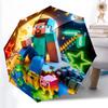 Printed Blocky Pixel Game Folding Umbrella,Outdoor,Leisure,And Travel Umbrella,Durable Umbrella Fabric,Birthday And Holiday Gift