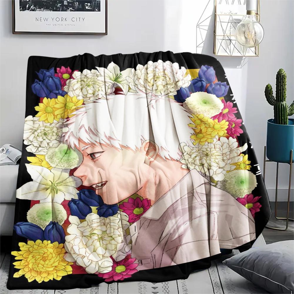 3Pc Summer Hikaru Died Print Flannel Blanket, High quality Comfortable for All Seasons, Home Decor, Warmth and Comfort, Perfect for Christmas Gifts