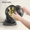 Car Fan Double Head Electric Vehicle Mounted USB 360 Degree Rotatable Auto Cooling Fan 2 Speed Strong Wind Desk Fan