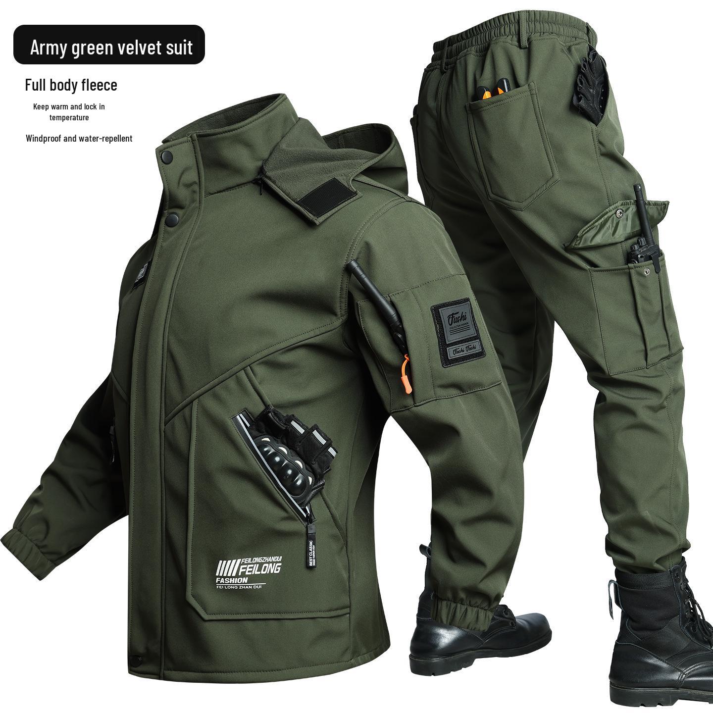 

Набір вітрозахисних курток для велоспорту та туризму з флісовою підкладкою 175 (120-140 jin)