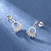 Fine Jewelry 925 Sterling Silver Earrings Inlaid with Zircon Crystal Flower Earrings Charm Jewelry for Women Gift Engagement