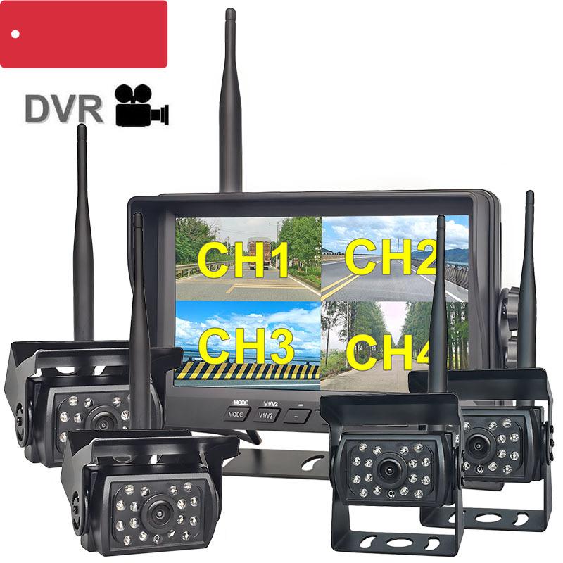 

DIYSECUR Wireless 7inch AHD IPS DVR Car Monitor 720P IR Night Vision Reverse Backup Recorder Wifi AHD Camera for Bus Car Truck