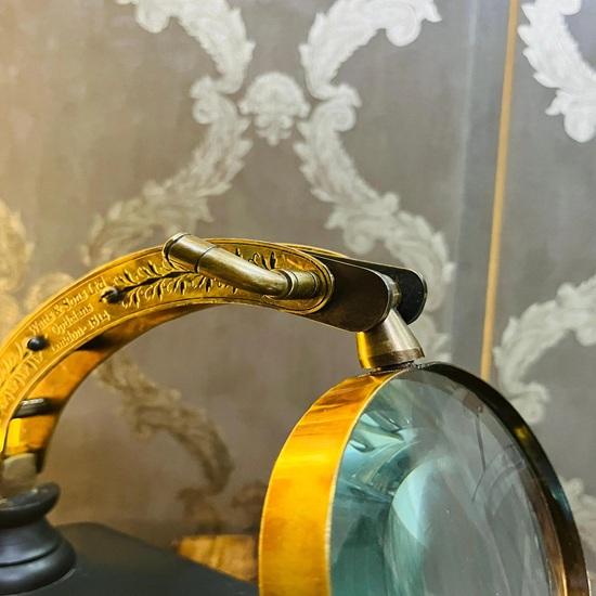 Messing Gravierte Lupe 17,78 cm Watts Sons London 1814, Handgefertigte Maritime Tischdekoration Heim Büro Jubiläum Hochzeit Weihnachtsgeschenk