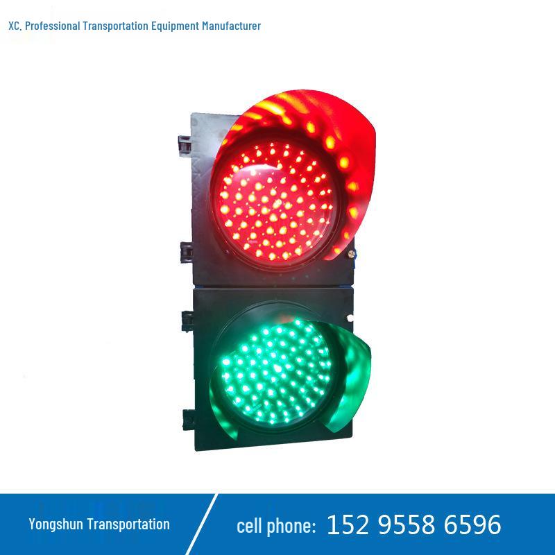 LED Traffic Signal Light: 00/300/400mm Red-Green Indicator for Parking Lots, Driving Schools, and Construction Zones 200mm 12V 3-Wire No Control