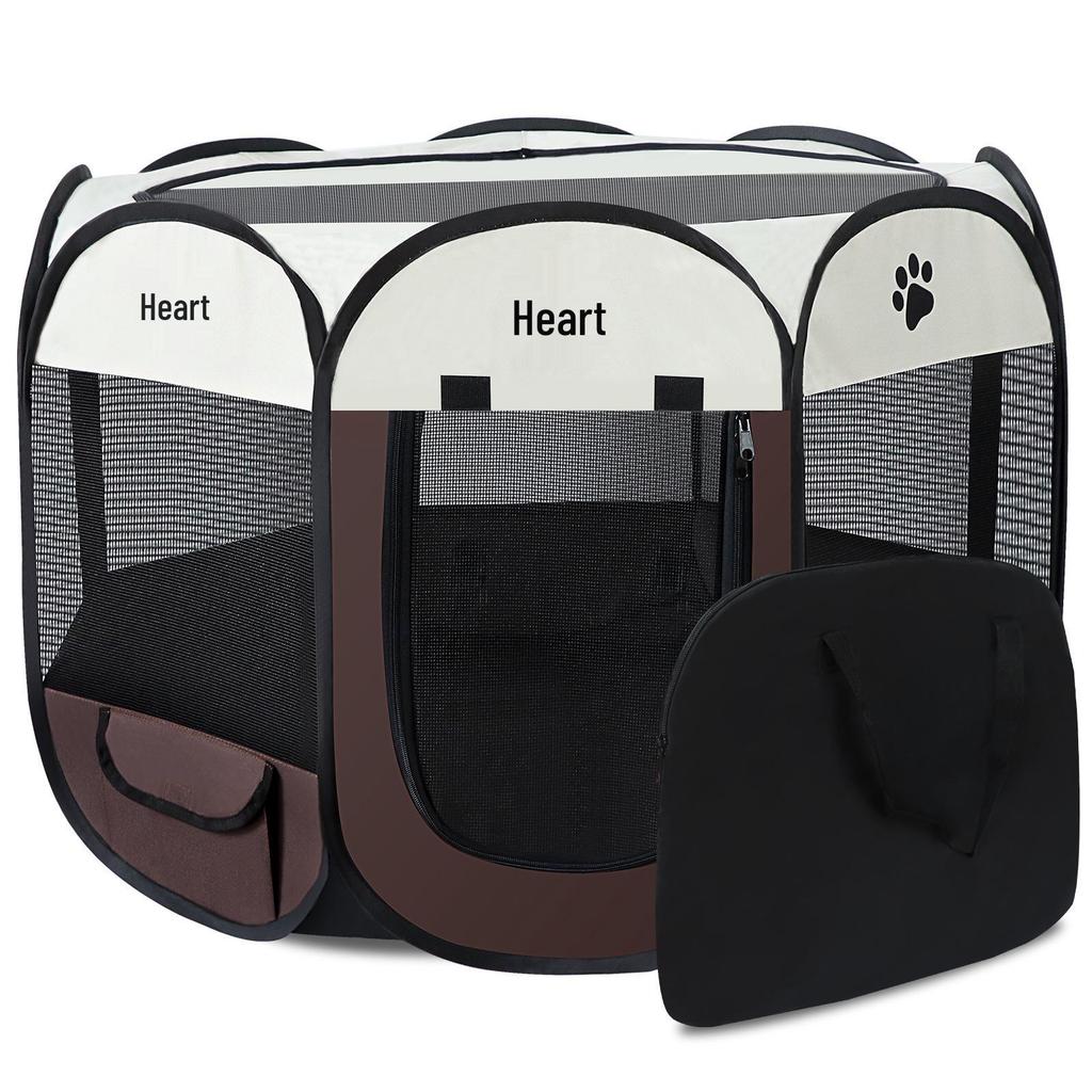 Quick-Fold Octagonal Pet Tent: Outdoor Oxford Cloth Cage for Cats & Dogs