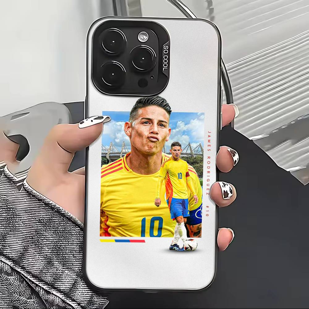 Football J-James Rodriguez Phone Case For iPhone 17,16,15,14,13,12,11 Plus,Pro Max,XS,Colorful Silver Black Cover