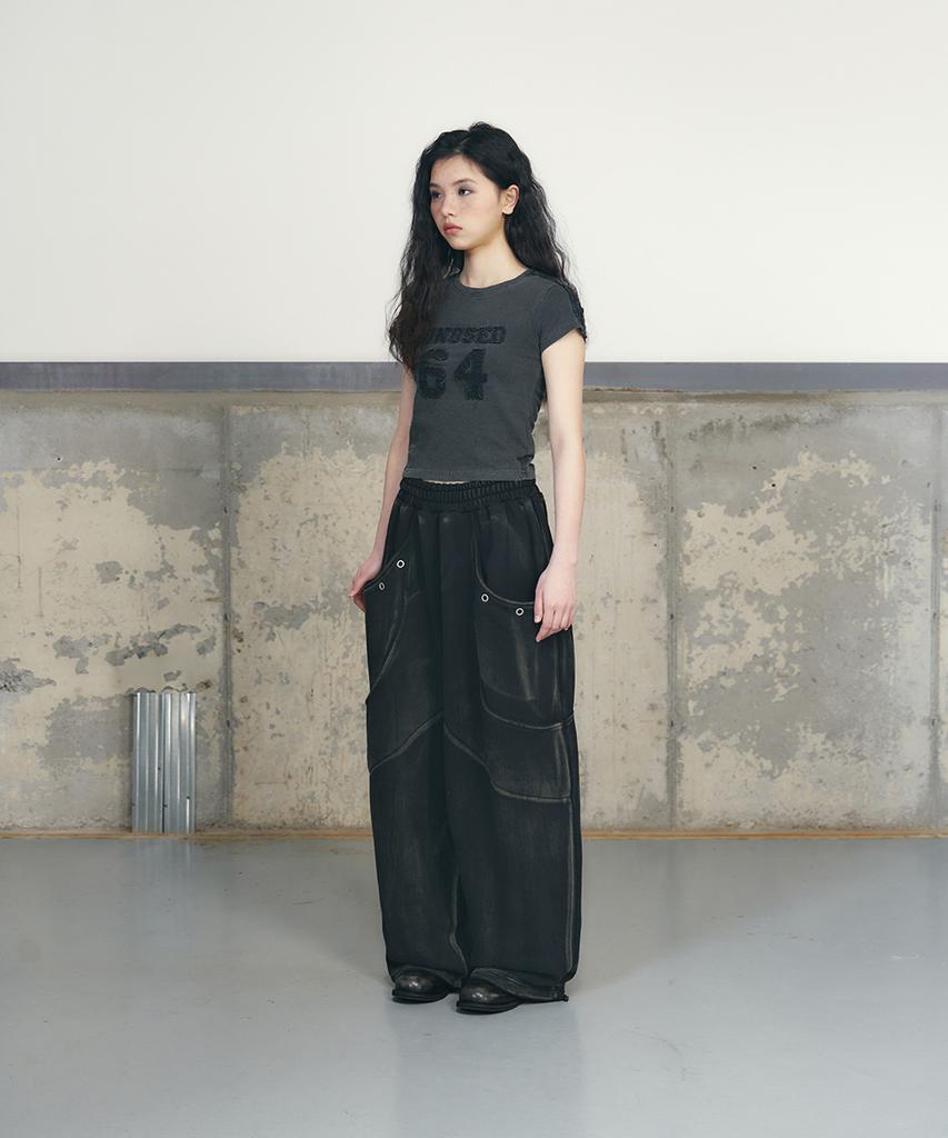 Eonyujeulaeb Double Curve Heavy Pants [Charcoal]