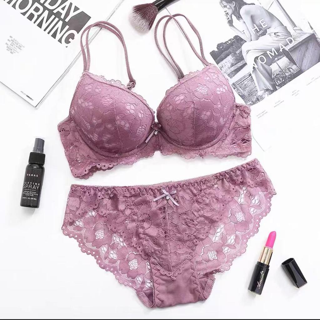 Women's Push-up Lace Bra Set: Enhances Small Breasts, Collects Side Fat, Prevents Sagging - Sexy Autumn/Winter Lingerie