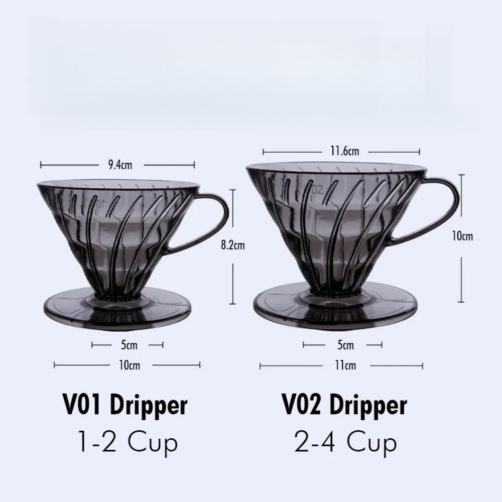 Kegelförmiger Tropfkaffee-Trichter Wiederverwendbarer Kaffee-Dripper Harz-Kaffee-Filter für Pour Over Barista Kaffeezubereitung Kaffeezubehör