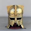 Medieval Moria Dwarves Golden Steel Helmet LOTR Warrior Knight Helmet Cosplay Armor Larp Costume