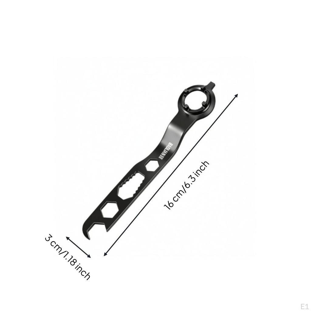FourClaw Angle Grinder Wrench Slim Hexagonal Cutouts Black Metal 6in1