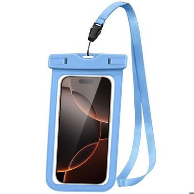 Waterproof Case - E.F.CONNECTION - Universal Model - IPX8 - 7 Inches Max - Blue Border