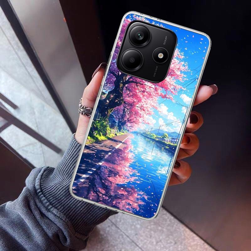 Japanese Cherry Mount Fuji Phone Case For Xiaomi Redmi Note 10 11 12 13 14 15 Pro Plus 11S 12S 14S 11T 11E 10S Soft TPU Back Cov