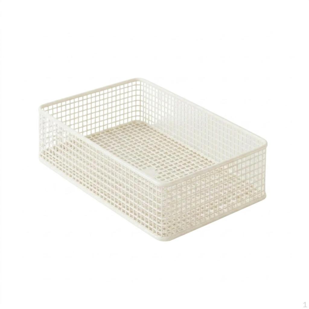 UnderBed Storage Basket LowClearance Metal Wire Rounded Corners White L Mobile