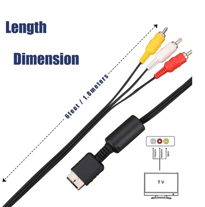 PS2 PS3 AV Cable, AV to RCA Cable Cord for Playstation 2 3 /PS2/PSX/PS3 Slim