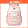 Casual Color Block Backpack With Lightweight Nylon Material For Middle School Students And School Use