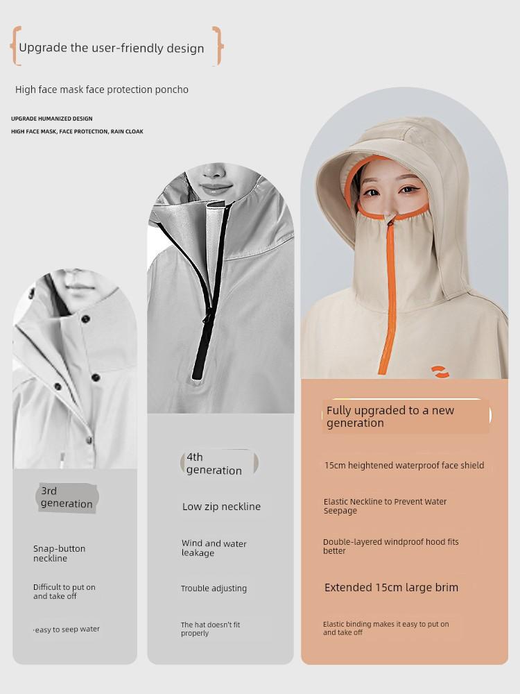 Oxford Cloth Electric Scooter Raincoat for Women, Long Full-Body Rain Poncho, Thickened and Enlarged to Cover the Feet, Specifically for Riding in