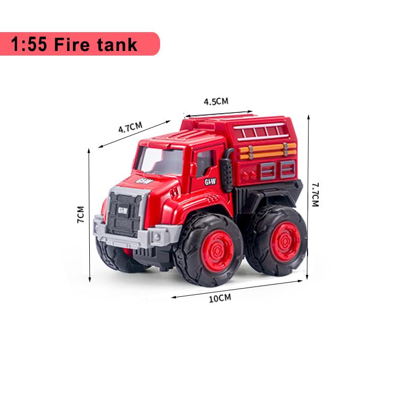 1:55 Modello di Camion dei Pompieri Diecast Simulazione Pull Back Scala Veicolo di Soccorso Antincendio Giocattoli Inerziali Camion dei Pompieri per Bambini