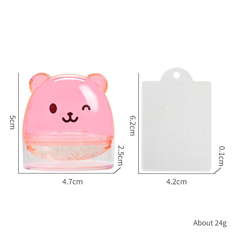 Large Silicone Nail Art Stamp with Lid - Single/Double Head French Design DIY Stamping Tools