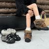 Snow Boots Women's 2025 New Winter Big Head Thick Sole Piled and Thick Fluff Outer Wear Warm Cotton Shoes