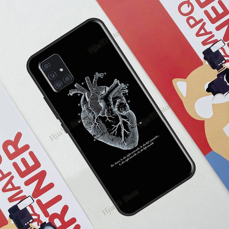 Vintage Anatomy Heart Cardiac Brain Nurse Case For Samsung Galaxy A12 A22 A32 A42 A52 A72 A51 A71 A50 A70 A03S A21S A52S Cover