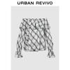 UR Women's Plaid Off-Shoulder Loose Blouse