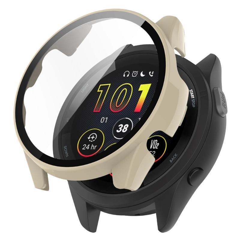 Smartwatch Frame Housing Tempered-Glass Film Hard Cover for Forerunner265 265S Screen Bumper-Shell Protector-Shockproof