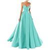 Evening Dress European and American   New Satin Temperament Long Suspender Banquet Host Suspender Evening Dress