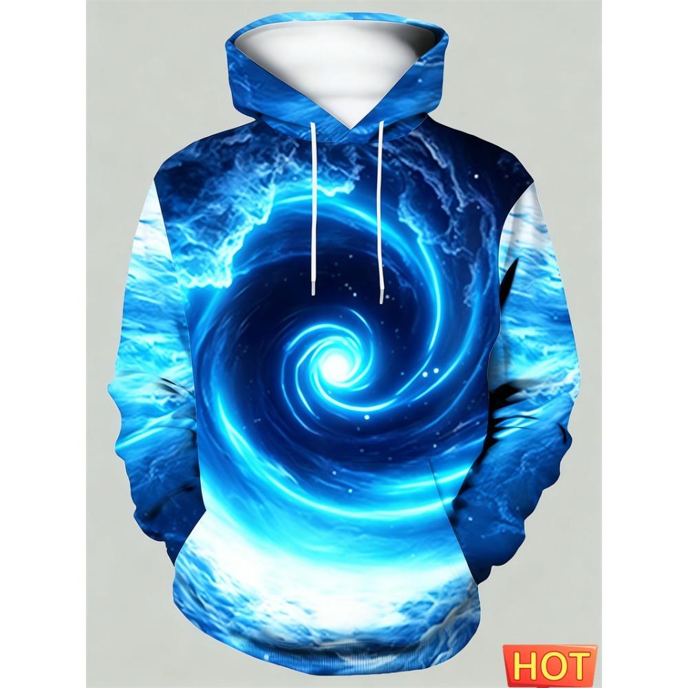 Optical Illusion 3D Vortex Graphic Print Hoodies For Men Long Sleeve Oversized Hoodie Streetwear Pullover New Men Women Hoodie