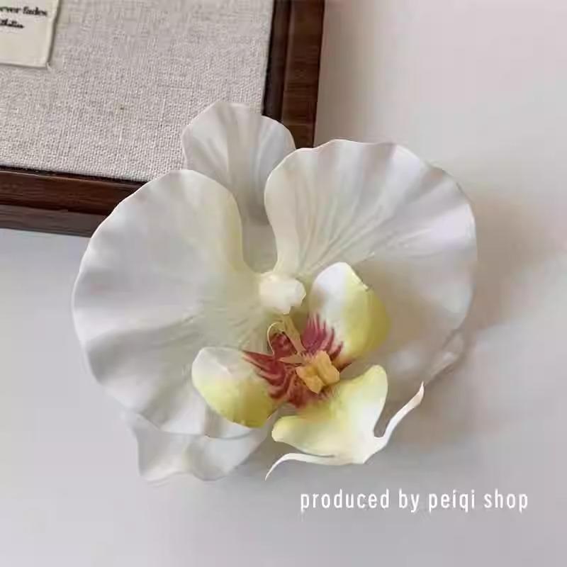 Original New Simulation Butterfly Orchid Flower Hair Clip Side Bangs Accessories Atmosphere Photography Seaside Vacation Head
