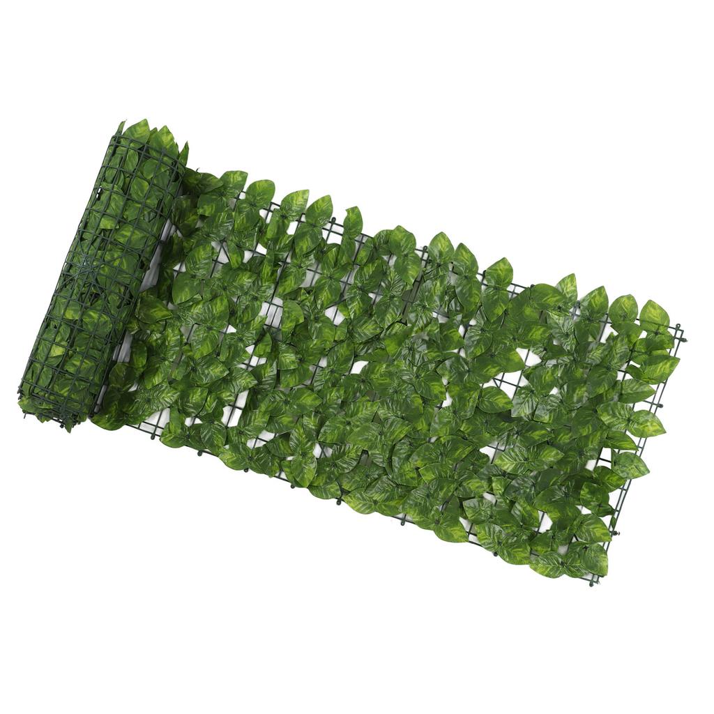 Faux Leaf Hedge Simulation Prevent Leaves Falling Off Decorative Artificial Fence Screen for Balcony Courtyard Color