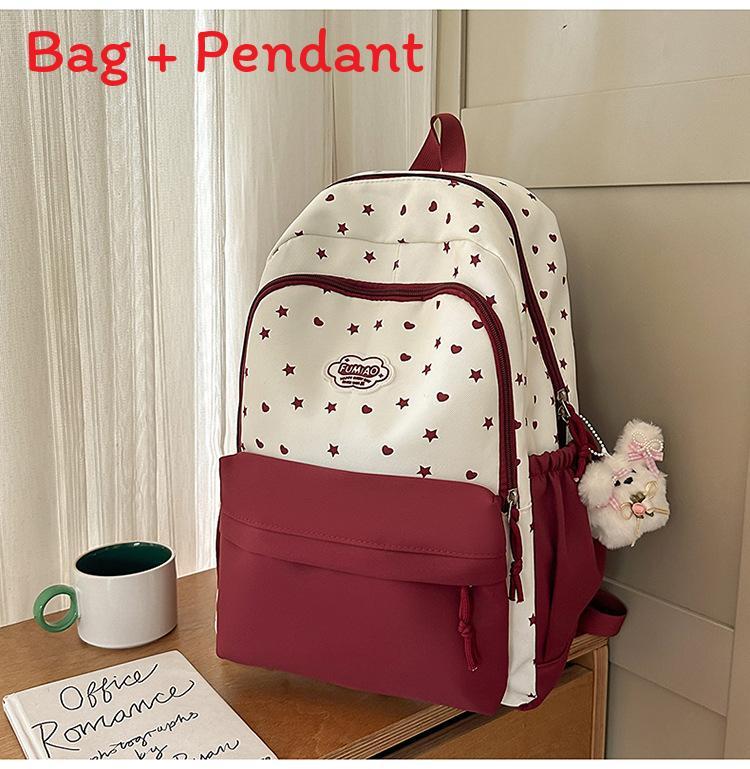 Youth Nylon Starry Backpack With Design For Girls Daily Use