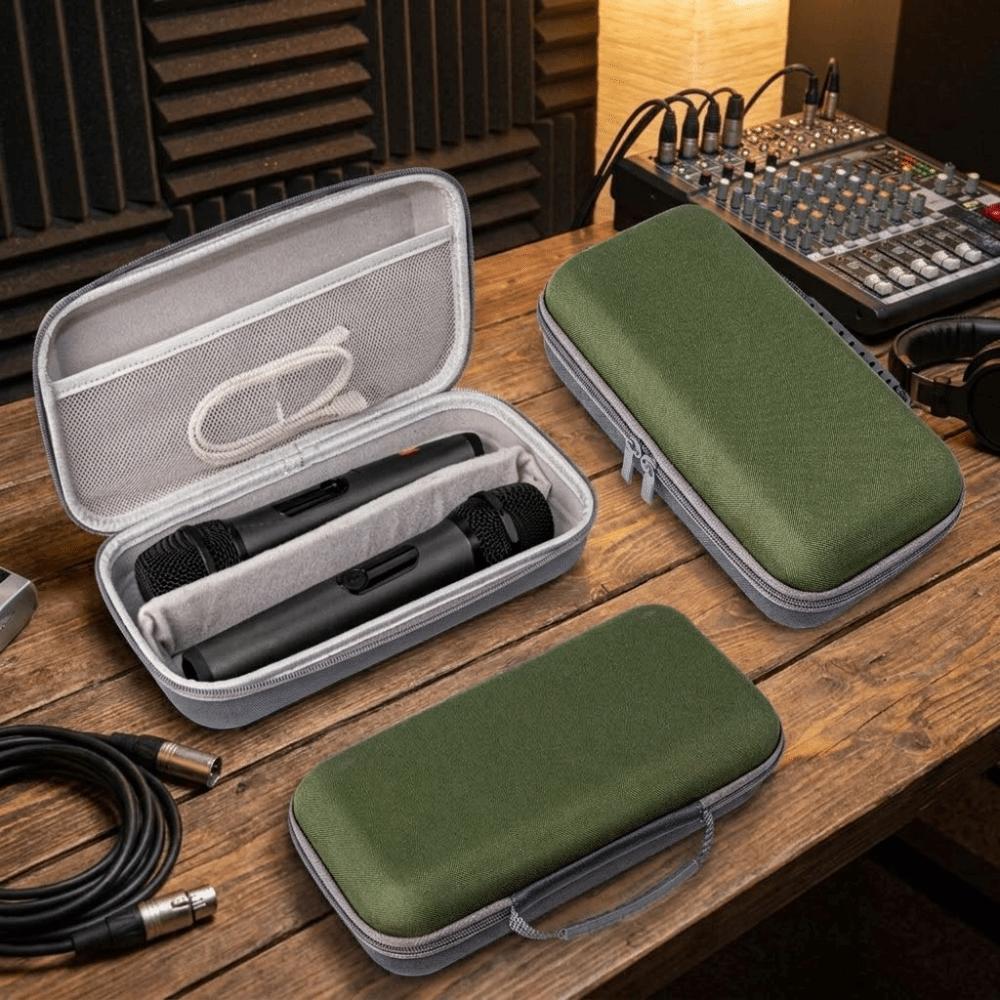 Water-Resistant Microphone Storage Bag Hard Shell Microphone Carrying Case Shockproof Case  Camping