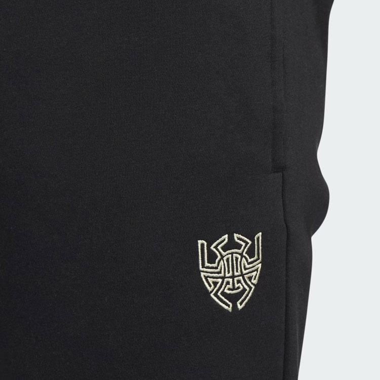 adidas D.O.N. Fleece Pants Logo Basketball Mid-Rise Fit Knit Sports Pants Men Bottoms Black IJ0283