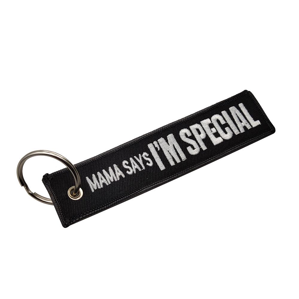 "Mama Says I'm Special" Embroidered Keychain - Car Key Accessory