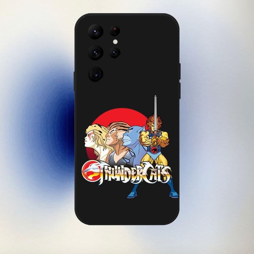

Cartoon T-ThunderCats Phone Case For Samsung S24,23,22,30,21,10,9,Ultra,Plus,Lite,FE,5G Black Soft Case Samsung S21 s305G