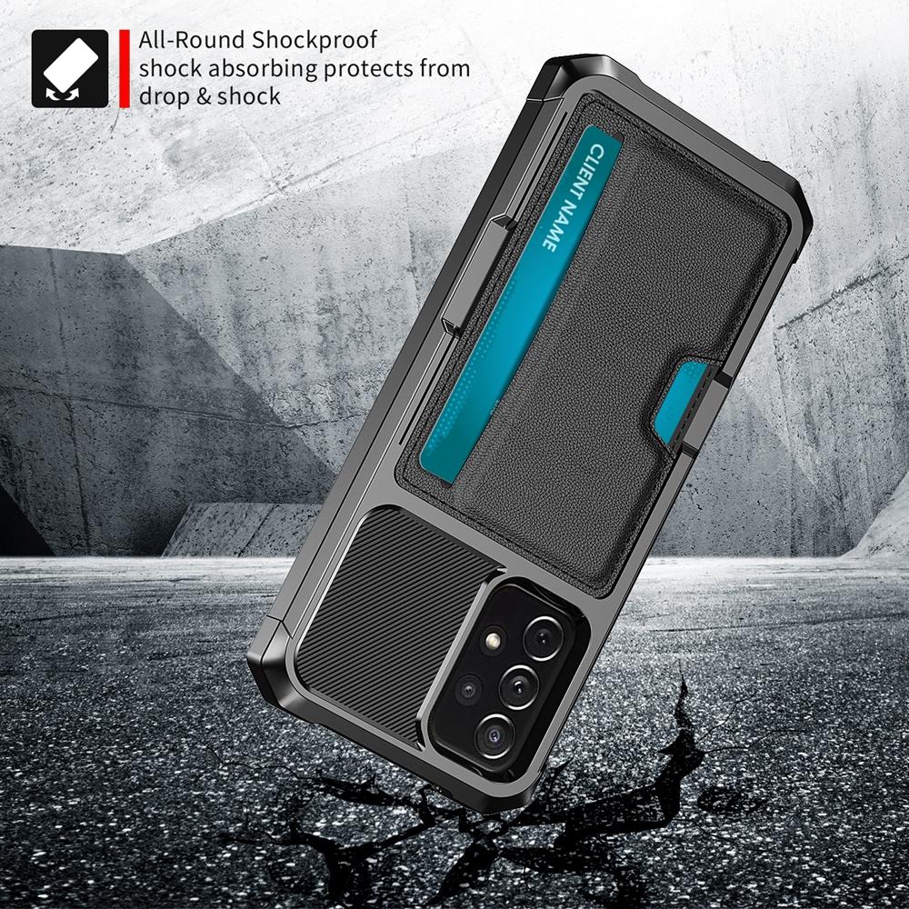 For Samsung Galaxy A12 A52 A72 A13 A33 A53 A73 A14 A34 A54 A35 A55 A36 A56 4G 5G Case Luxury PU Leather Built-in Card Holder ShockProof Back Cover