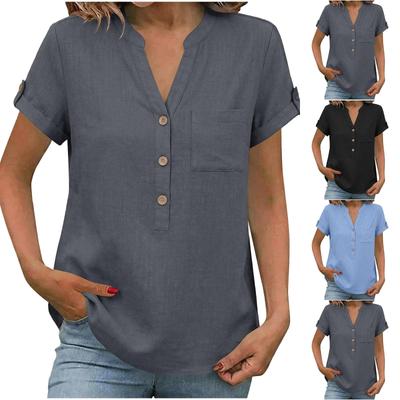 Blusa Feminina de Tricô de Manga Curta Casual Confortável