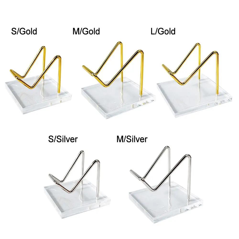 Transparent Mineral Agate Stones Crystal Ball Base Acrylic Display Stand Glass Sphere Holder Home Decoration