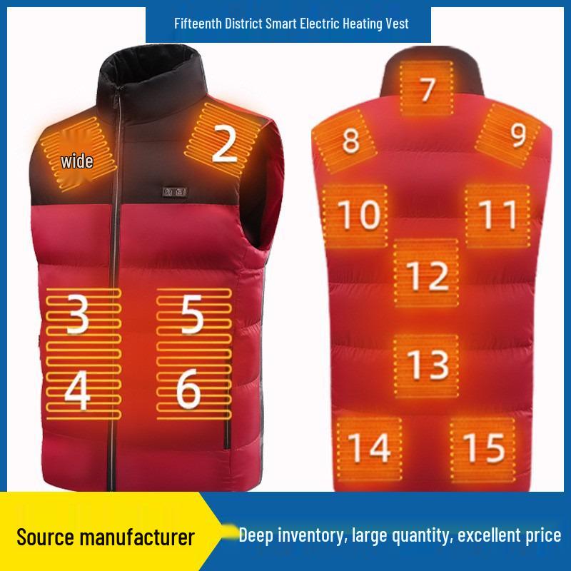 

Unisex USB Heated Sleeveless Winter Vest M сірий колір