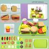 9 PCS Detachable Plastic Hamburger Pretend Toy Fast Food Play Set for Kids with Hamburger Fries Coke Sandwich Popcorn and Tray