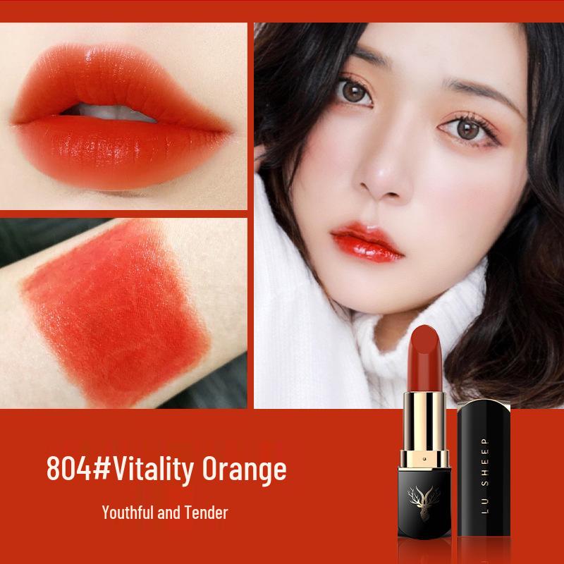 Deer Sheep Moisturizing Velvet Lipstick: Matte, Long-Lasting, Waterproof, Fade-Resistant, Non-Stick.