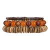 Hot-selling summer handmade beaded bracelet men's retro style multi-layer elastic line wooden bead coconut shell agate bracelet