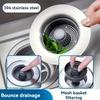New 3 In 1 Filter Sink Leak-proof Plug Bouncing Core Sink Strainer Kitchen Tool Stopping Blockage Drain Basket